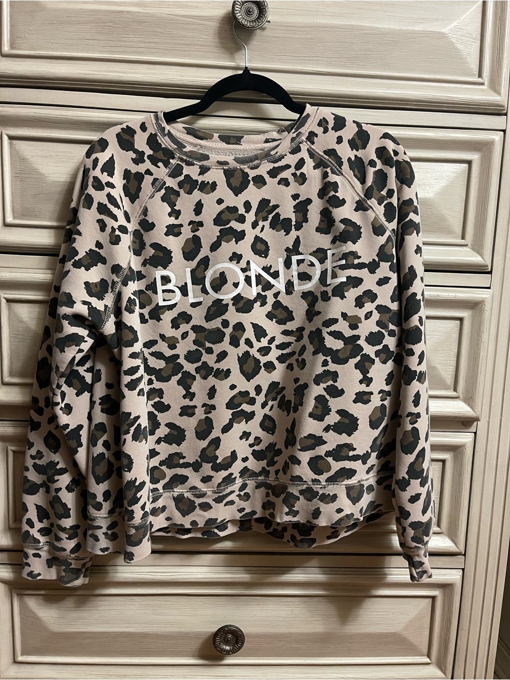 Brunette The Label Blonde Leopard Print Sweatshirt Pullover Womens M/L